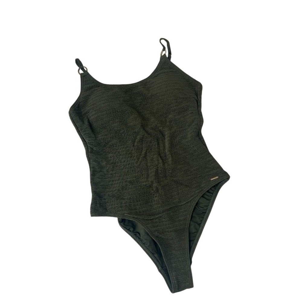 Superdry Swimsuit Women M Olive Green NWT Textured Adjustable One-Piece